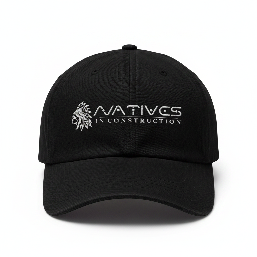Dad hat with logo on white background
