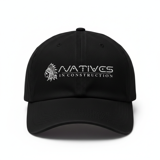 Dad hat with logo on white background
